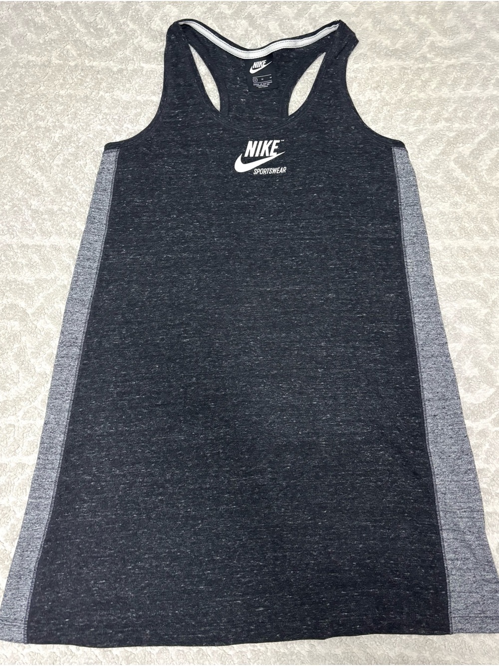 Nike Sportswear Gym Vintage Tank Dress Womens Black/ Grey CT6104-010